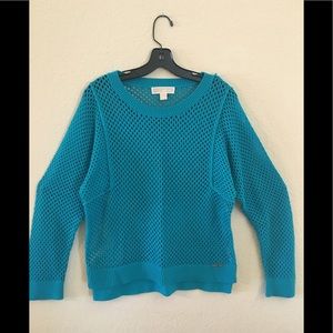 MICHAEL KORS TURQUOISE KNIT PULL OVER SWEATER